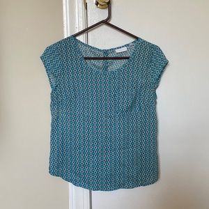 Aqua black and white top from New York and company